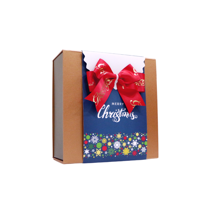 Dark Brown Box with Christmas Sleeve MEDIUM [27cm x 27 cm x 11 cm] * 4-7 Items