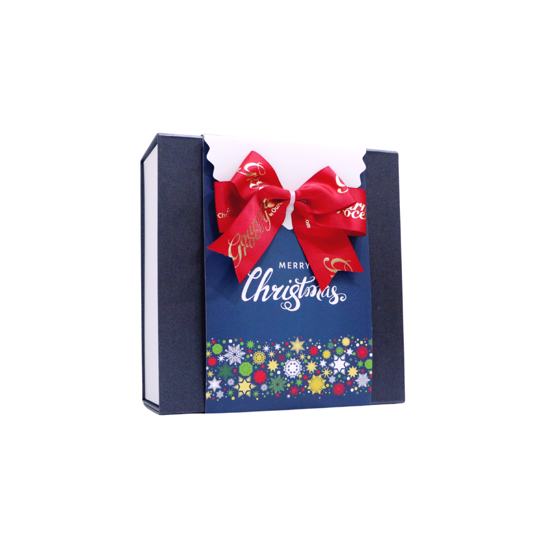 Black Box with Christmas Sleeve MEDIUM [27cm x 27 cm x 11 cm] * 4-7 Items