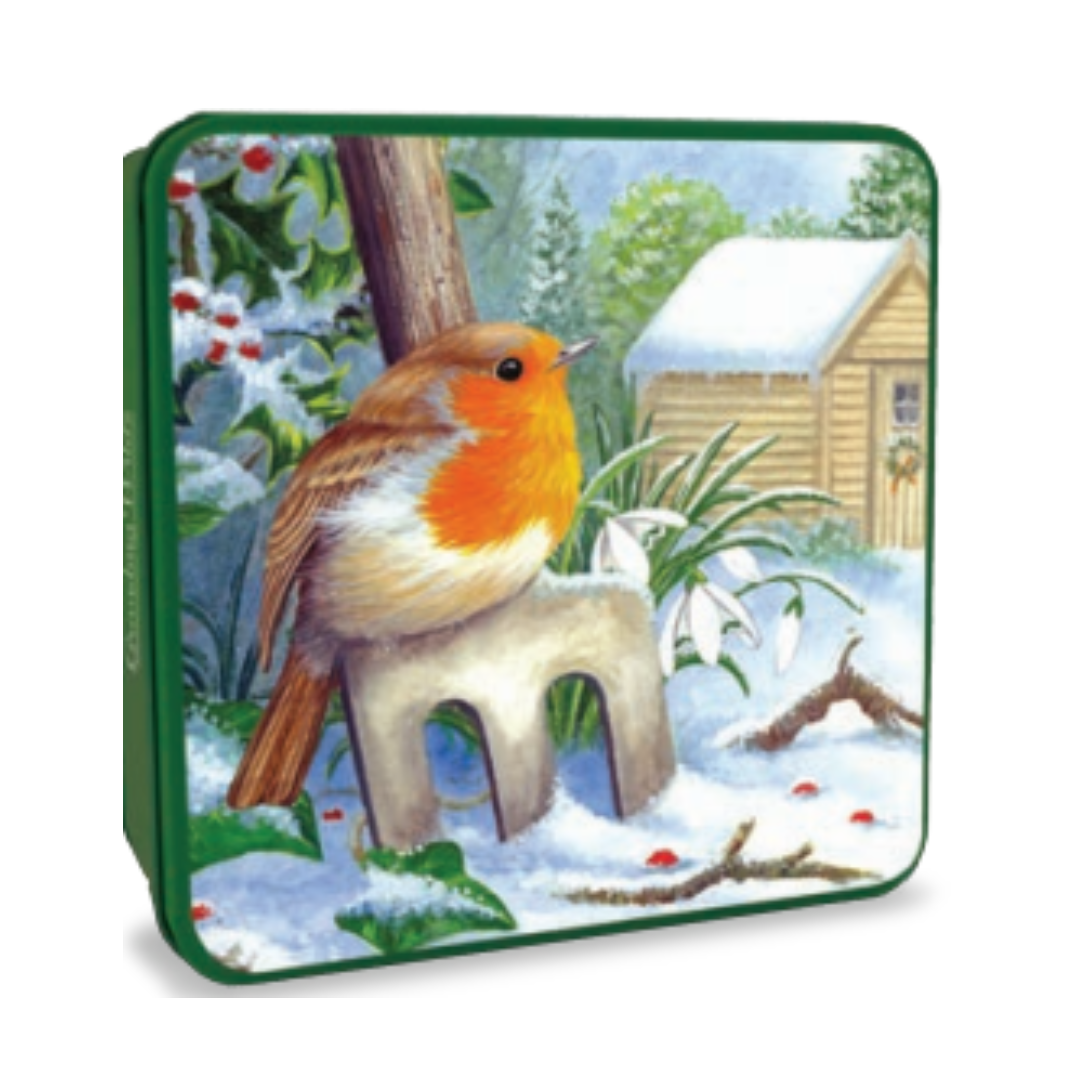Grandma Wild's Embossed Robin on a Garden Fork Tin 200g [1859]