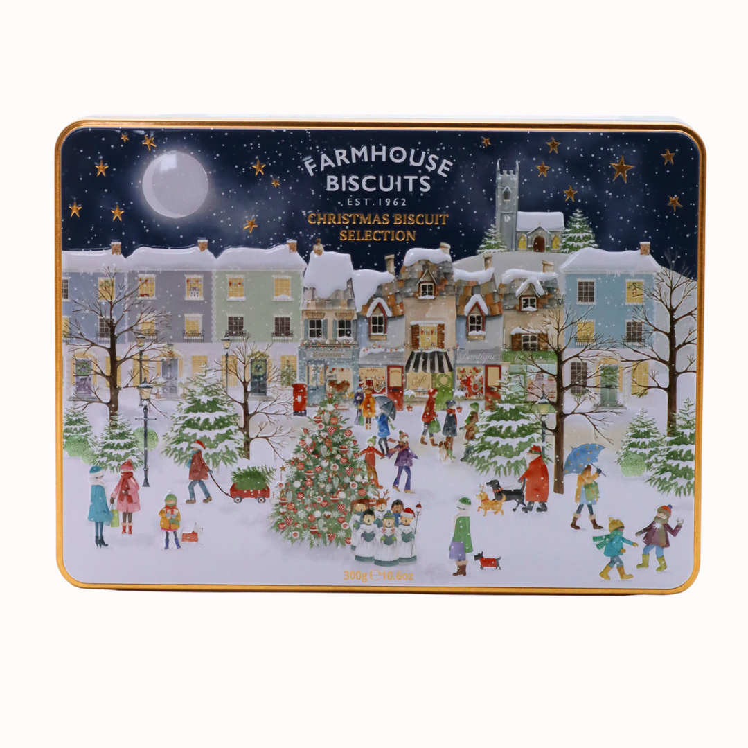 Farmhouse Winter Village Scene Tin Selection Tin 300g [498]