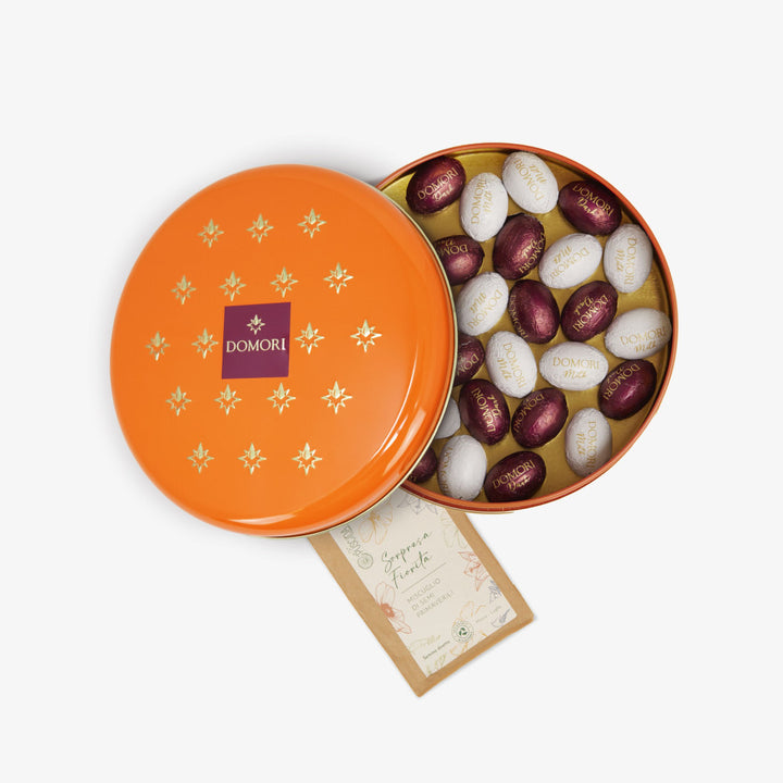 Domori Assorted Tin of Chocolate Eggs - 200g