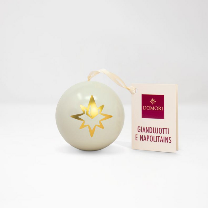 Domori Christmas Tin Ornament Ball - Ivory - 60g [PAL003]
