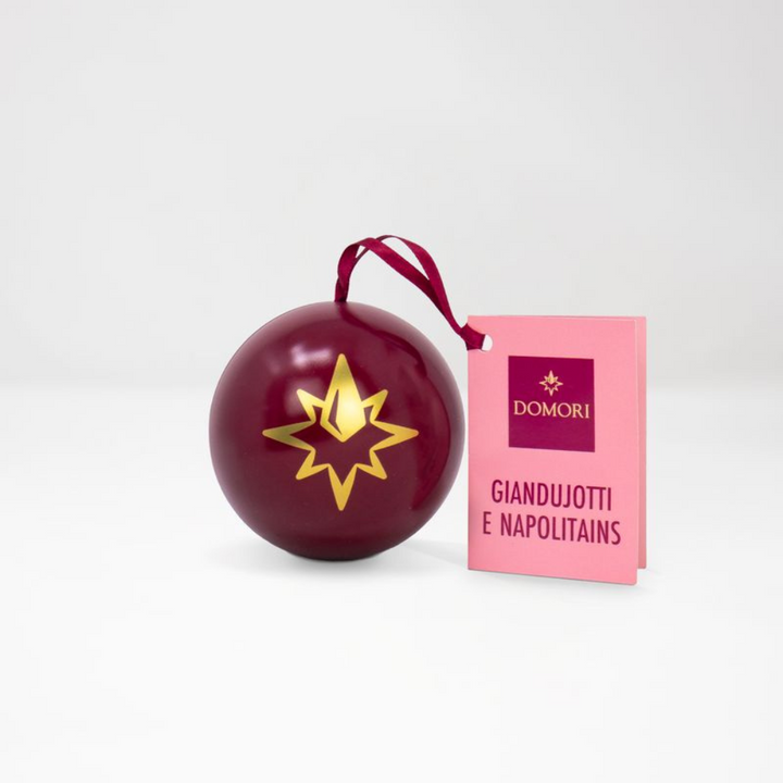 Domori Christmas Tin Ornament Ball - Red - 60g [PAL002]