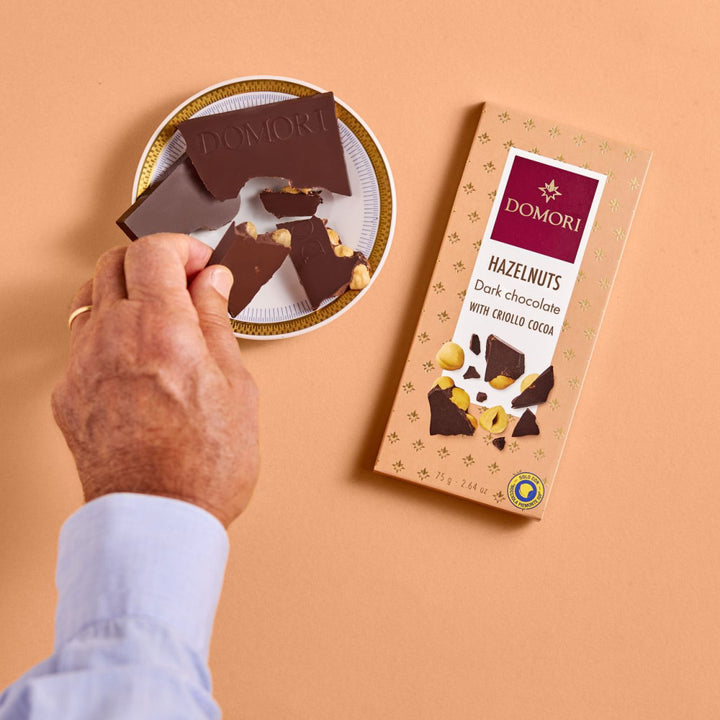 Domori Dark Chocolate and Piedmont Hazelnuts - 75g - 31 Oct 2025