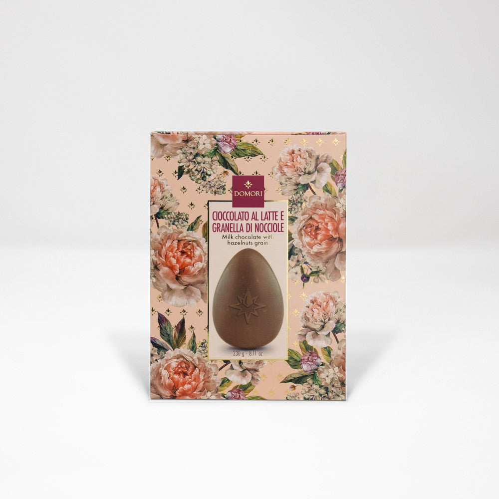 Domori Milk Chocolate and Hazelnut Grains Easter Egg - 230g