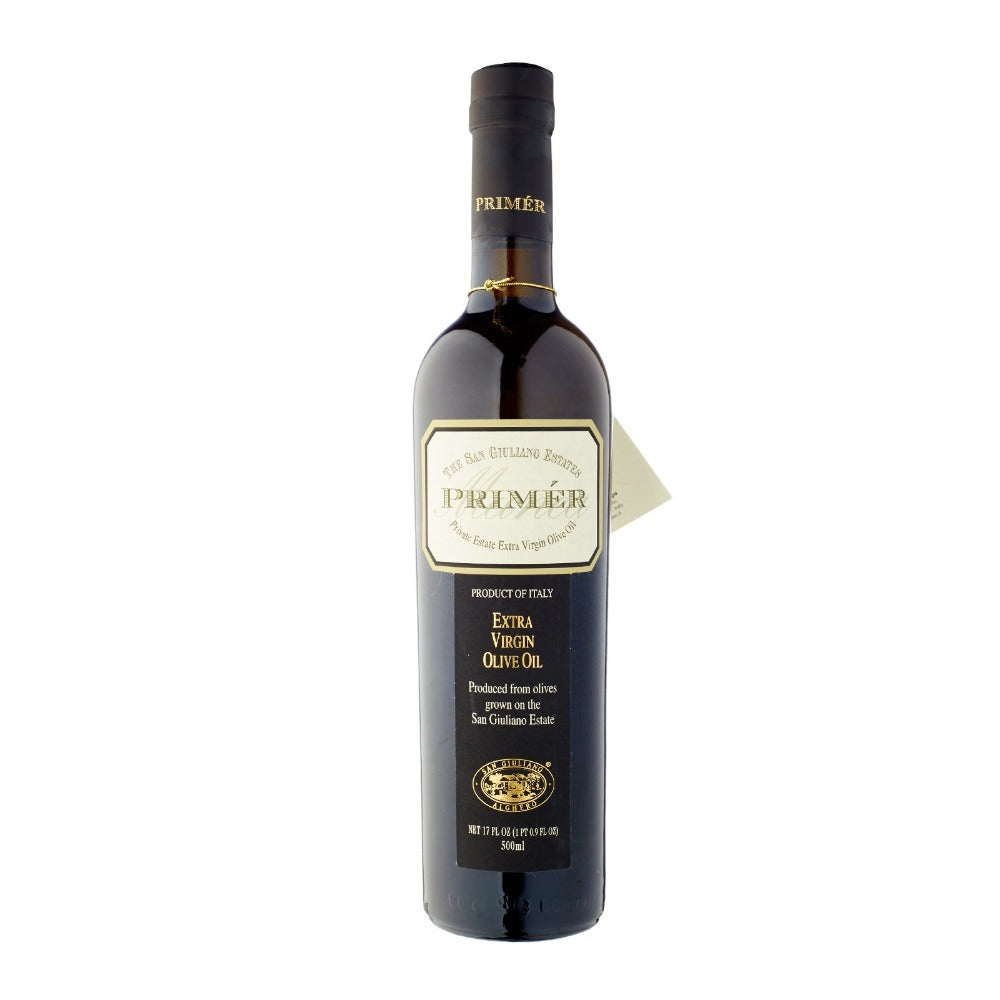 500 ml dark glass bottle of San Giuliano Primer Extra Virgin Olive Oil