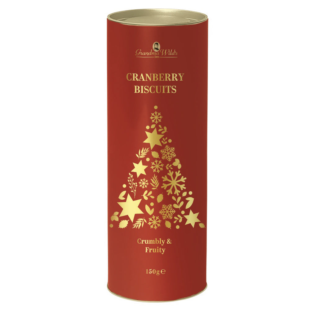 Grandma Wild's Ornate Christmas Tree with Cranberry Biscuits in Tube 150g