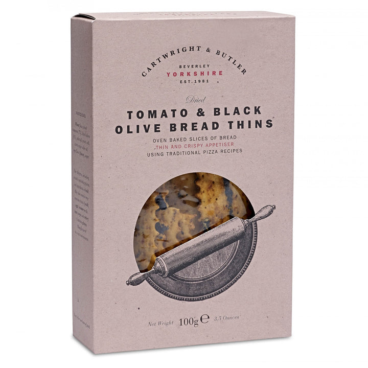 Cartwright & Butler Tomato & Black Olive Bread Thins 100g[4487]