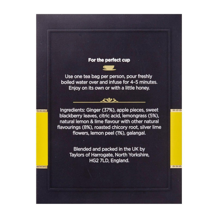 Taylors of Harrogate Lemon and Ginger Infusion Tea Bag 20 Sachets
