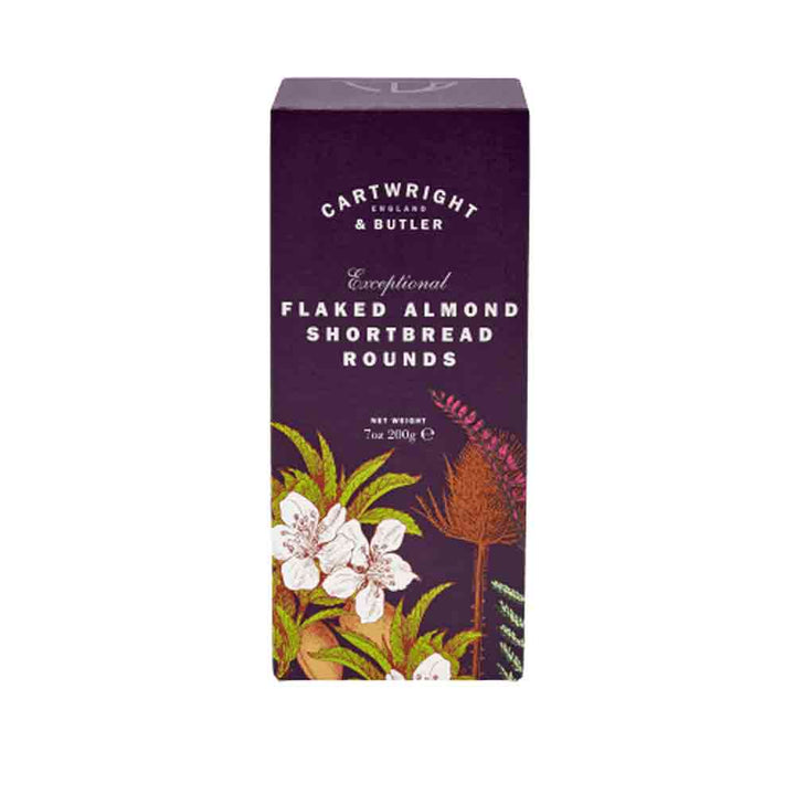 Cartwright & Butler Flaked Almond Shortbread Rounds in Carton Box 200g