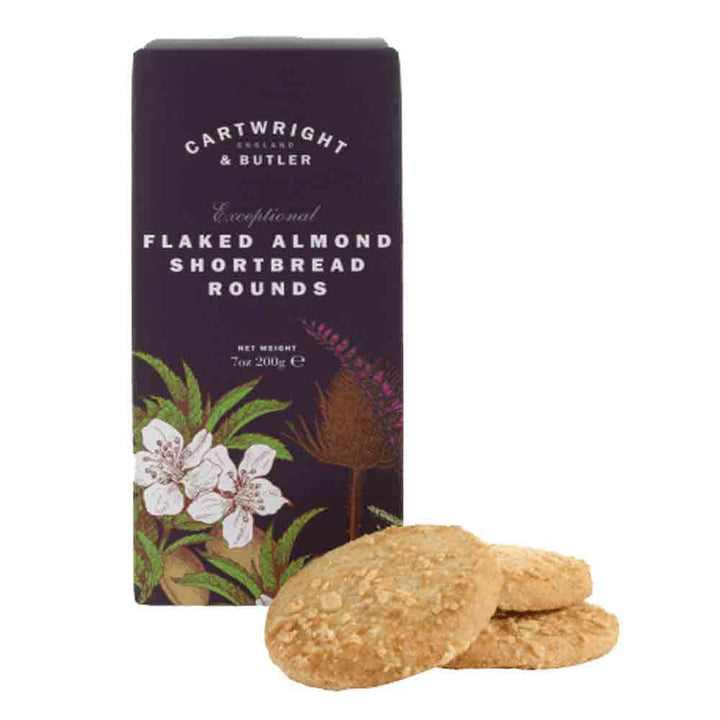 Cartwright & Butler Flaked Almond Shortbread Rounds in Carton Box 200g