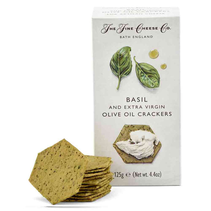 The Fine Cheese Co Basil and Extra Virgin Olive Oil Crackers 125g