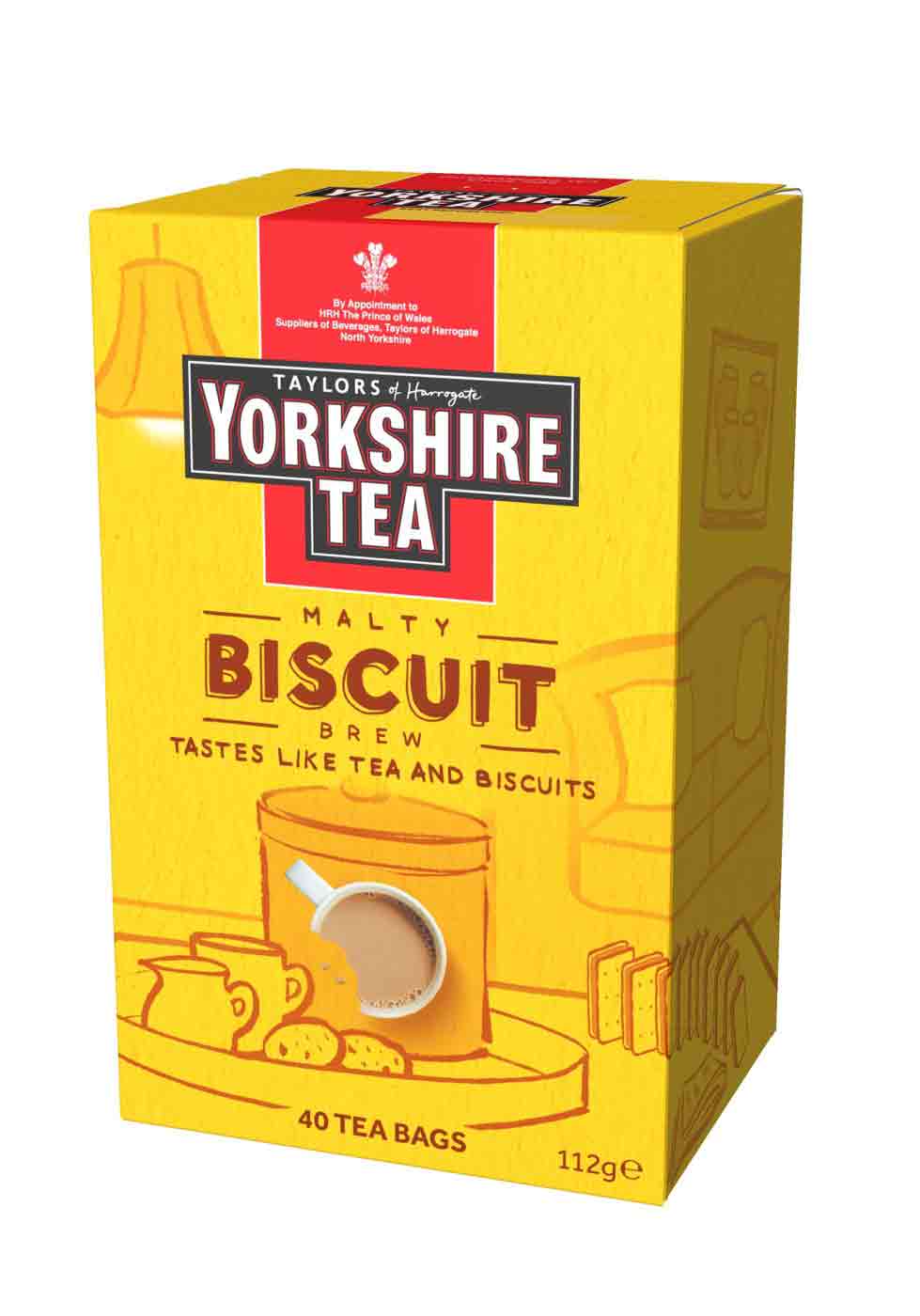 Box of Yorkshire Tea Biscuit brew 40 tea bags