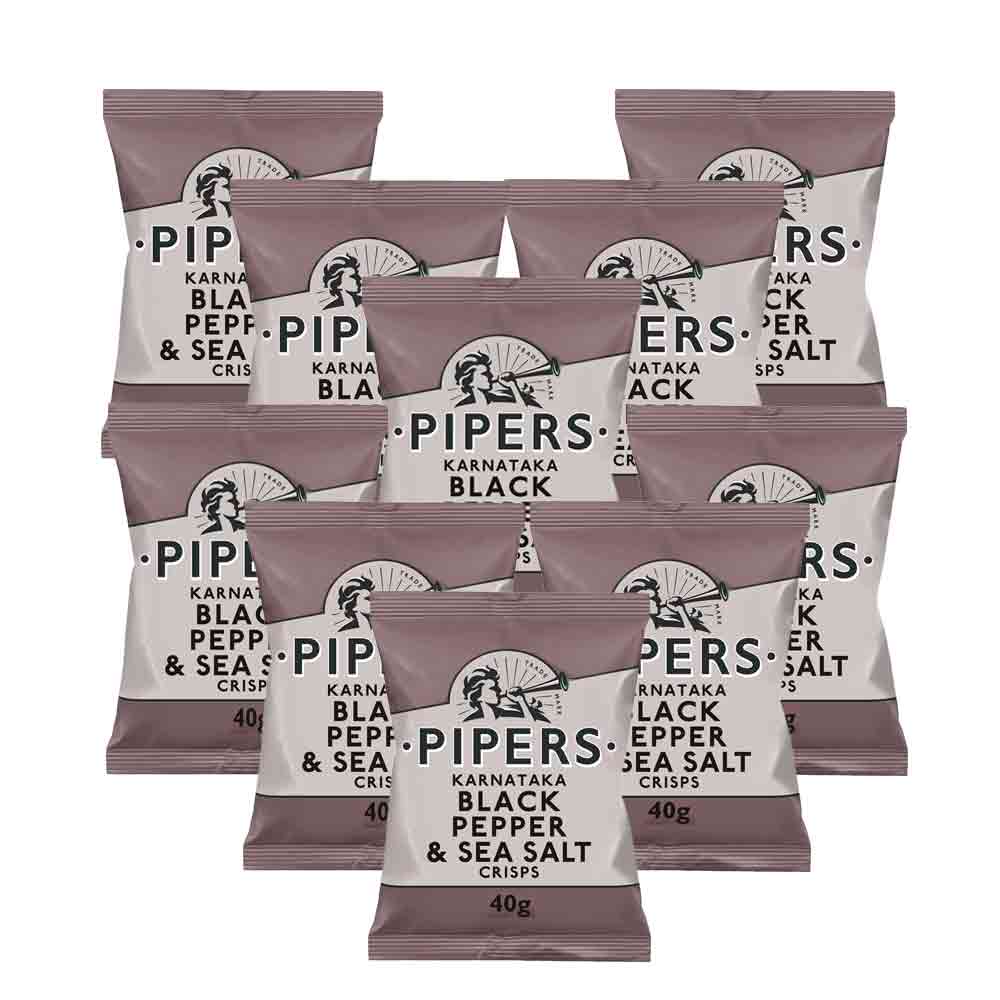 Pipers Karnataka Black Pepper & Sea Salt Crisps 40g x 24