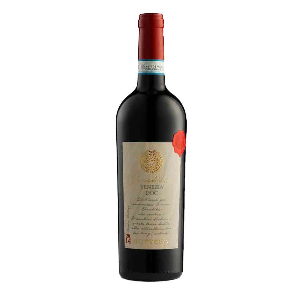 Bottega Venedika Venezia DOC Rosso 75cl in black bottle with red seal