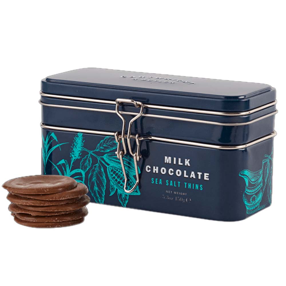 Cartwright & Butler Sea Salted Milk Chocolate Thins in Tin 150g