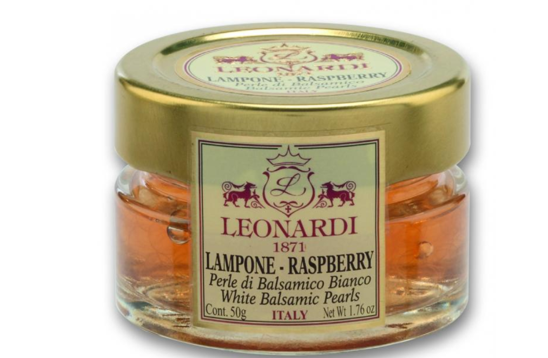 Leonardi White Balsamic Pearls - Raspberry 50g