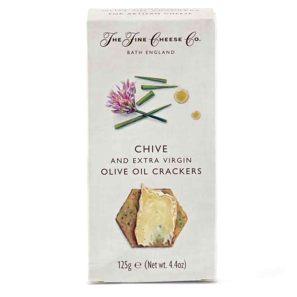 The Fine Cheese Co Chive and Extra Virgin Olive Oil Crackers 125g