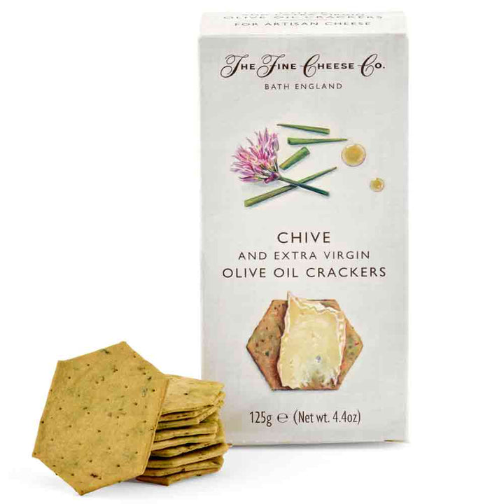 The Fine Cheese Co Chive and Extra Virgin Olive Oil Crackers 125g