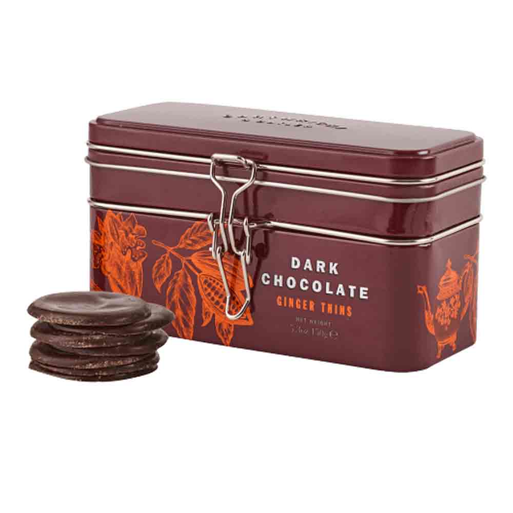 Cartwright & Butler Dark Chocolate Ginger Thins in Tin 150g