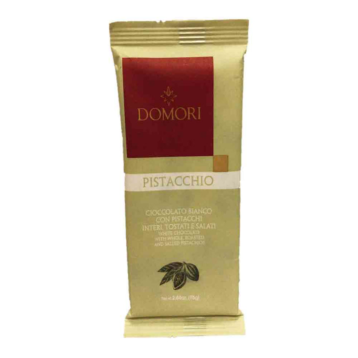 White chocolate bar with whole roasted pistachios from Domori