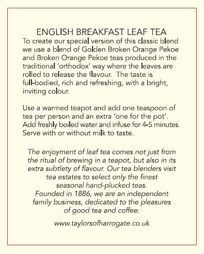 Taylors of Harrogate English Breakfast Leaf Tea in Caddy 125g