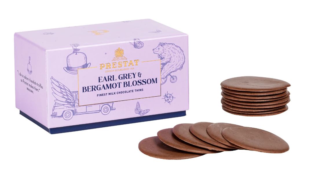 Prestat Earl Grey & Bergamont Blossom Milk Chocolate Thins