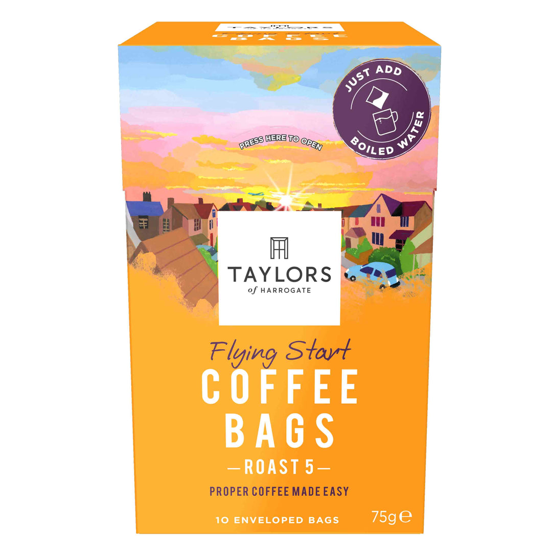 Taylors of Harrogate Flying Start Coffee Bags - 10 Enveloped Bags [ Sep 2023]