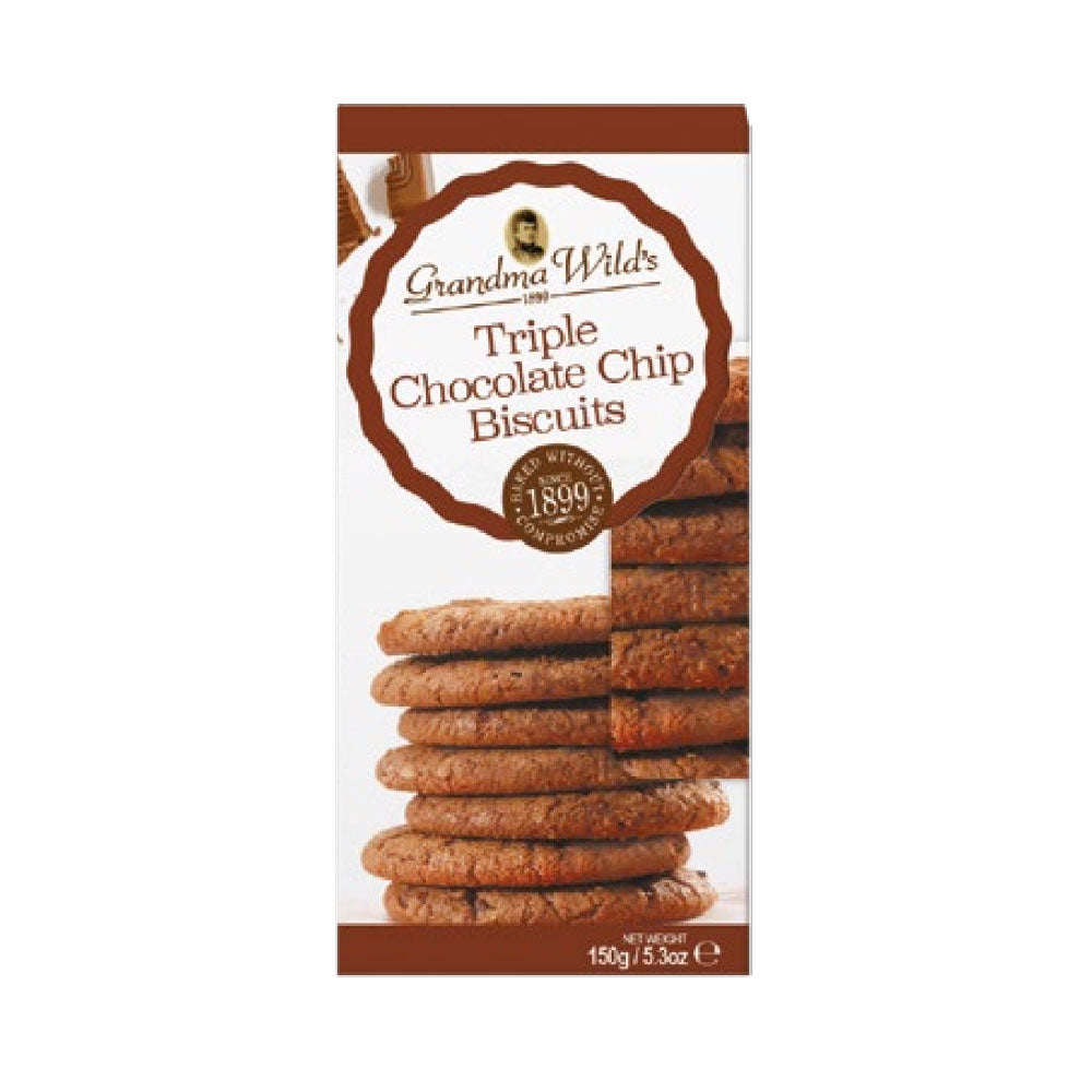 Grandma Wild's Triple Chocolate Chip Biscuits Window Box 150g