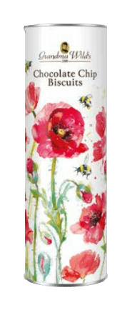 Poppies & Bee Giant Tube Chocolate Chip Biscuits 200g