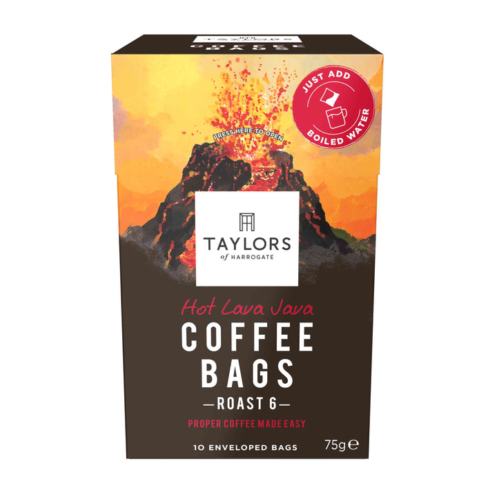 Taylors of Harrogate Hot Lava Java Coffee Bags - 10 Enveloped Bags
