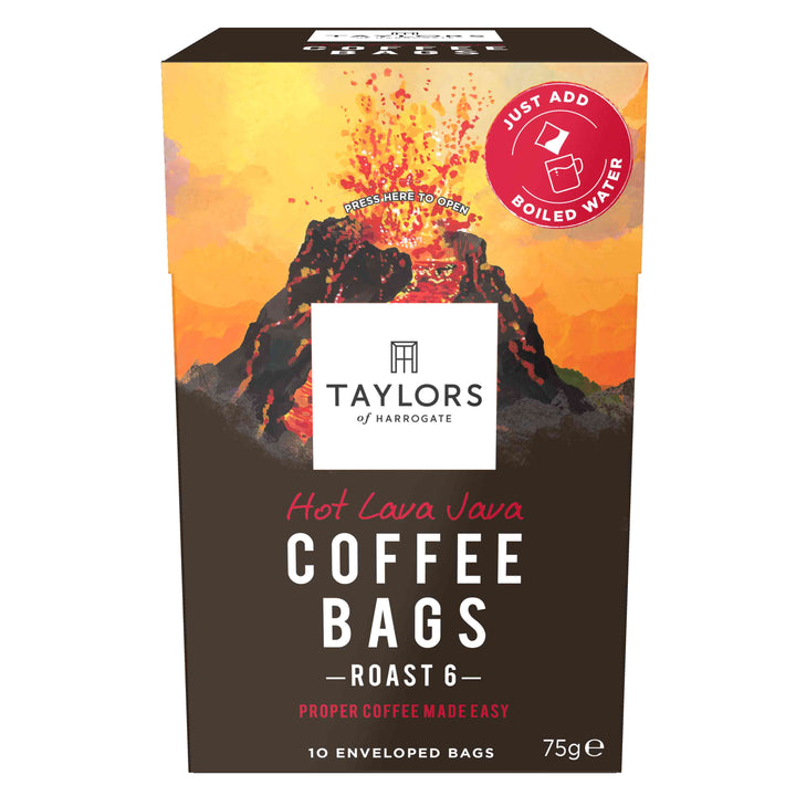 Taylors of Harrogate Hot Lava Java Coffee Bags - 10 Enveloped Bags [End Nov 2023]