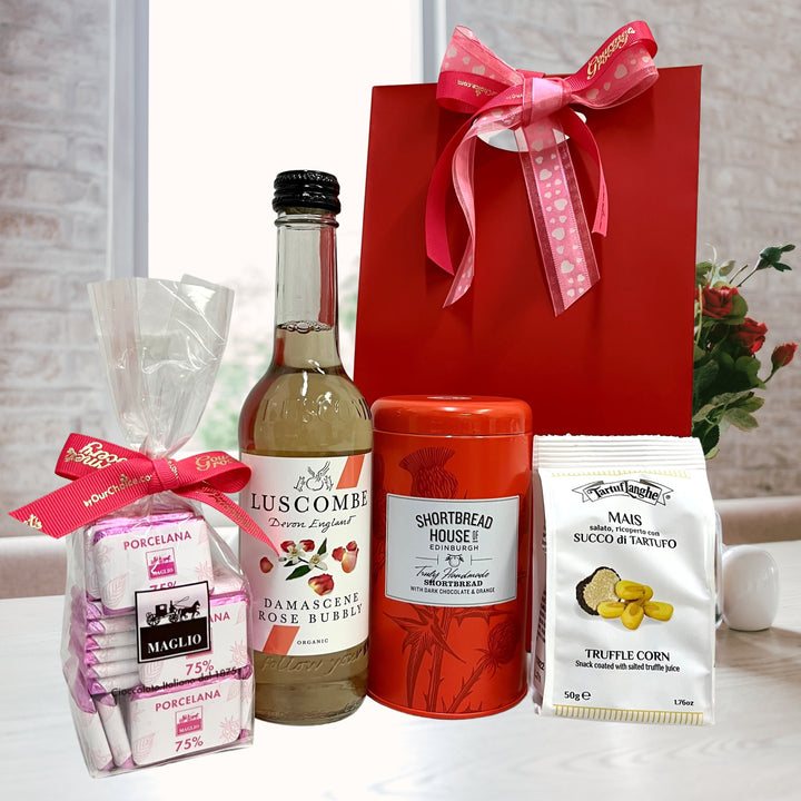 Mother's Day Gift Tins and goodies in Red Bag