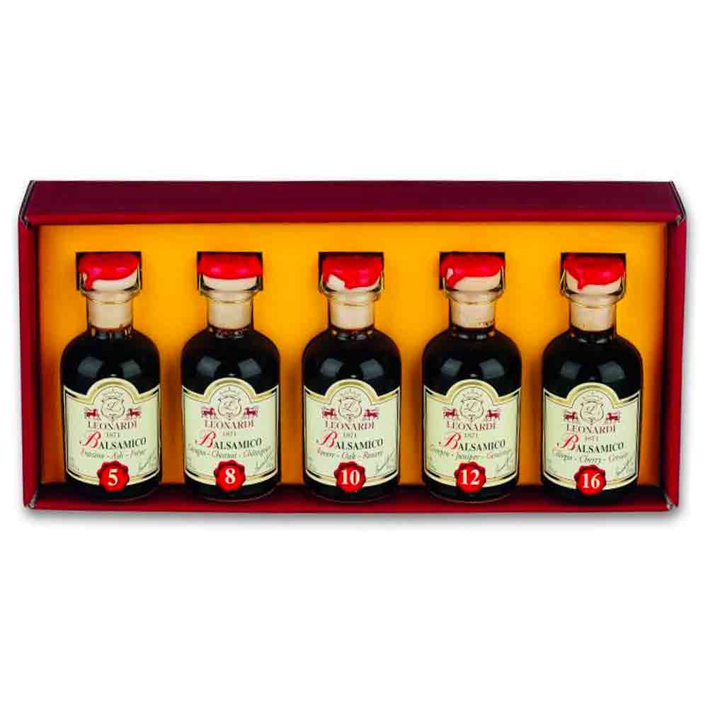 Leonardi Balsamic Condiment - Selection Condiments "LEGNI PREGIATI" 5x50ml