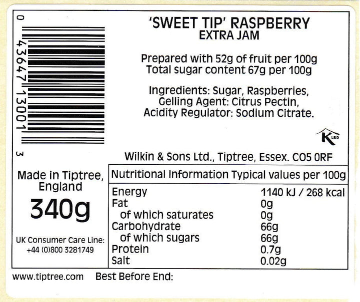 Tiptree Sweet Tip Raspberry Conserve 340g