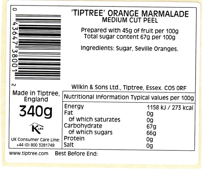 Tiptree Orange Marmalade 340g