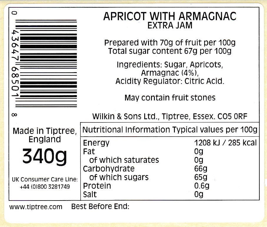 Tiptree Apricot with Armagnac Conserve 340g