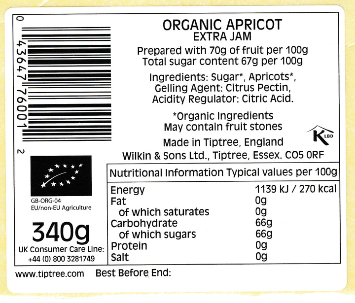 Tiptree Organic Apricot Conserve 340g