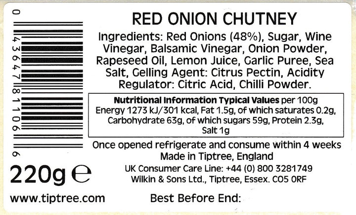 Tiptree Red Onion Chutney 220g