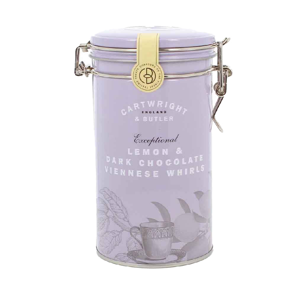 Cartwright & Butler Lemon and Dark Chocolate Viennese Whirls in Tin 200g