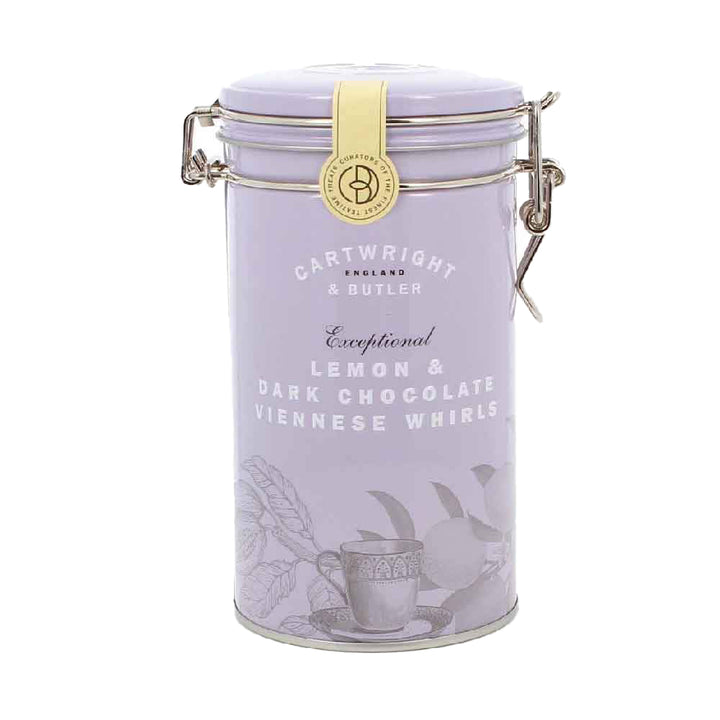 Cartwright & Butler Lemon and Dark Chocolate Viennese Whirls in Tin 200g