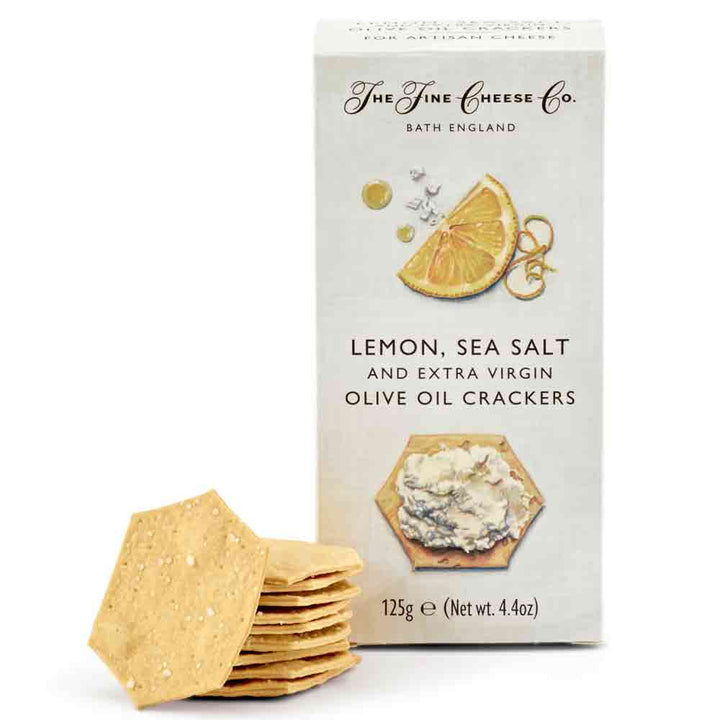 The Fine Cheese Co Lemon, Sea Salt and Extra Virgin Olive Oil Crackers 125g