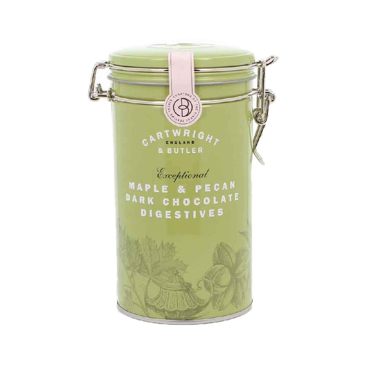 Cartwright & Butler Maple and Pecan Dark Chocolate Digestives in Tin 200g