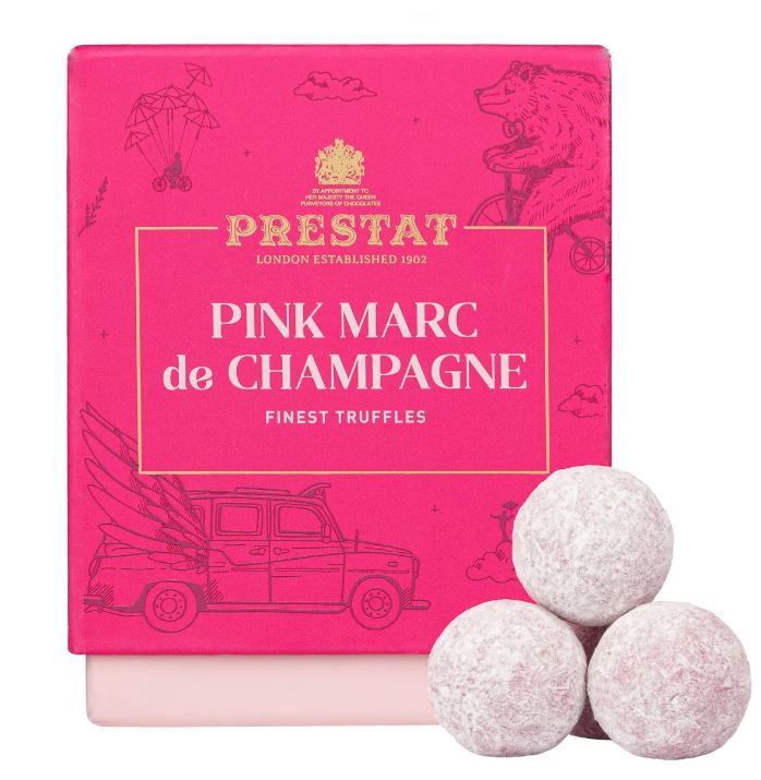Prestat Pink Marc de Champagne Truffle Cube 170g