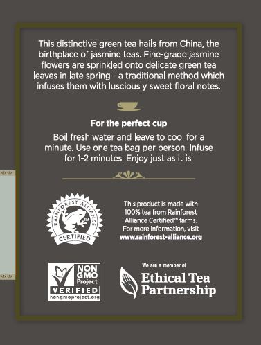 Taylors of Harrogate Green Tea with Jasmine rainforest alliance certified