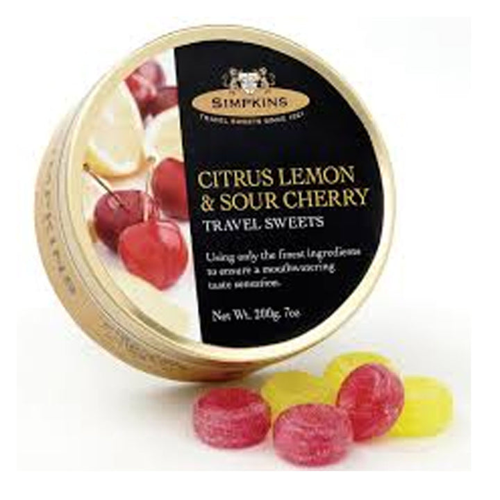 Simpkins Citrus Lemon & Sour Cherry Travel Sweets 200g