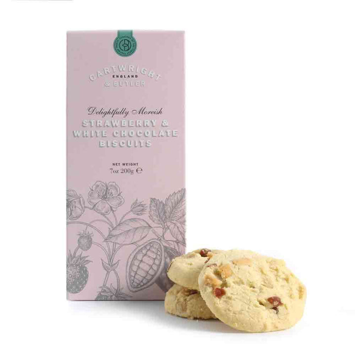 Cartwright & Butler Strawberry & White Chocolate Biscuits in Box 200g