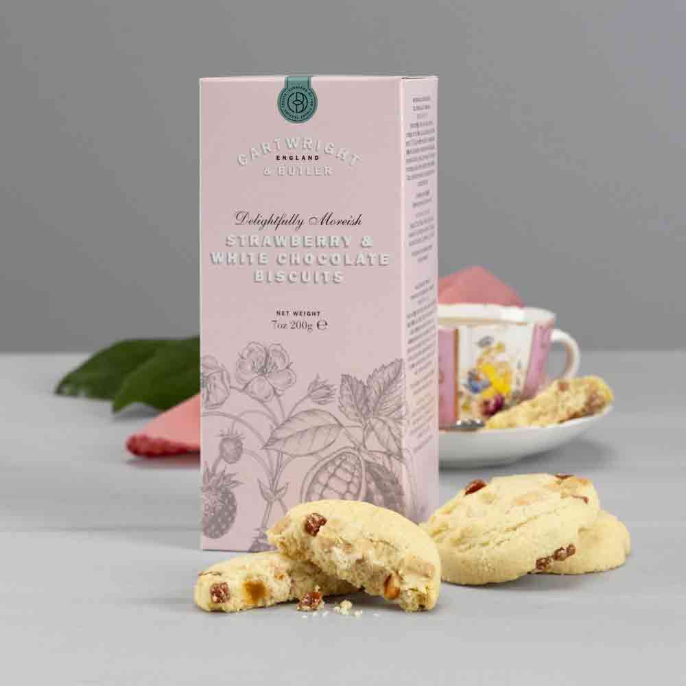 Cartwright & Butler Strawberry and White Chocolate Biscuits in Carton Box 200g[2994]
