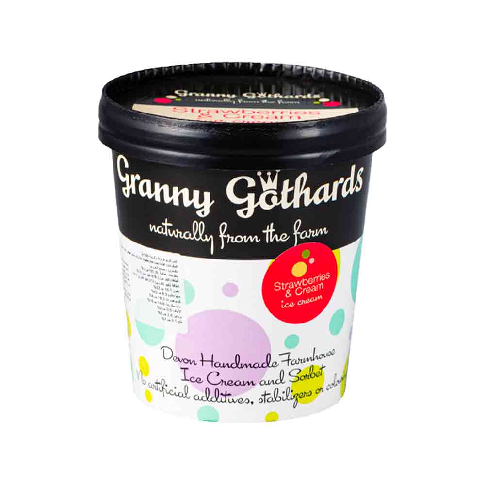 Granny Gothards Strawberries & Cream Ice Cream 500ml