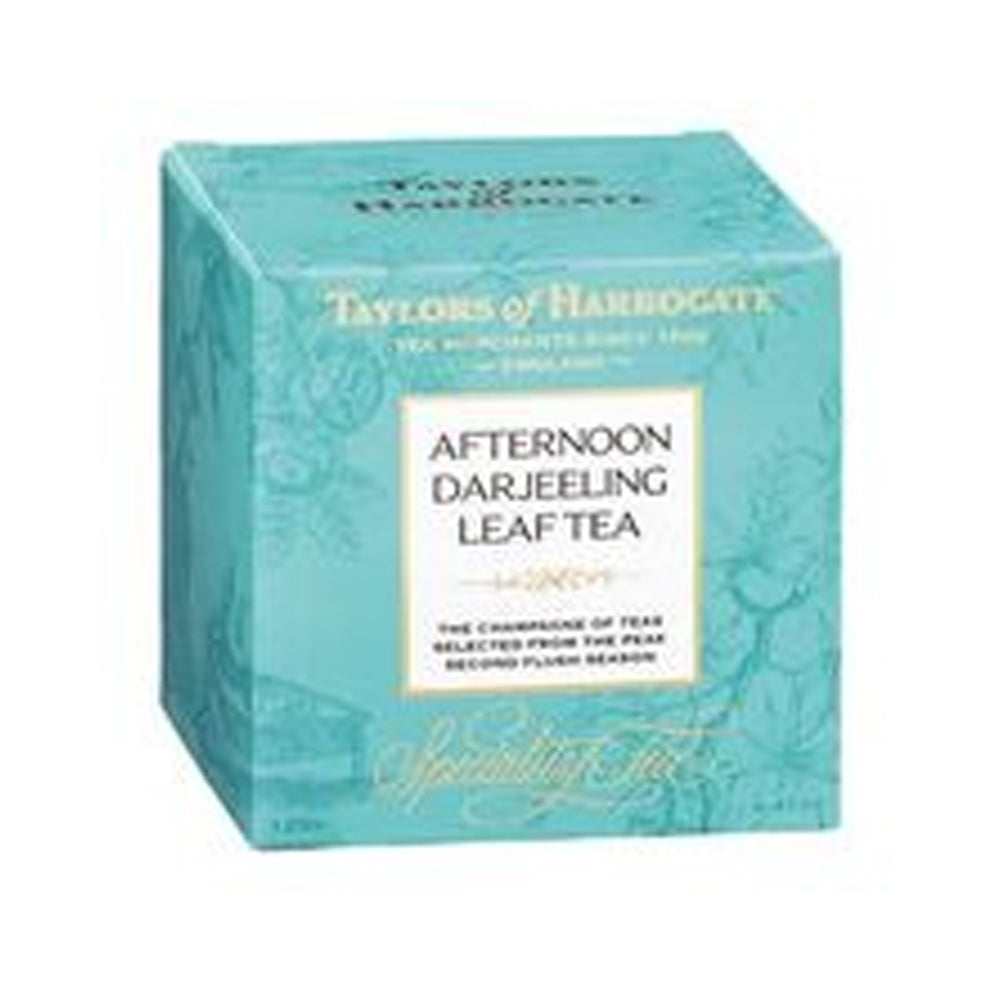 carton box of Taylors of Harrogate Afternoon Darjeeling Tea Leaves